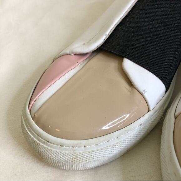 Daniel Essa white black tan pink leather slip on sneakers size 39 or US 8.5 - Picture 5 of 14